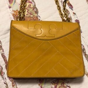 Tory Burch yellow gold crossbody bag